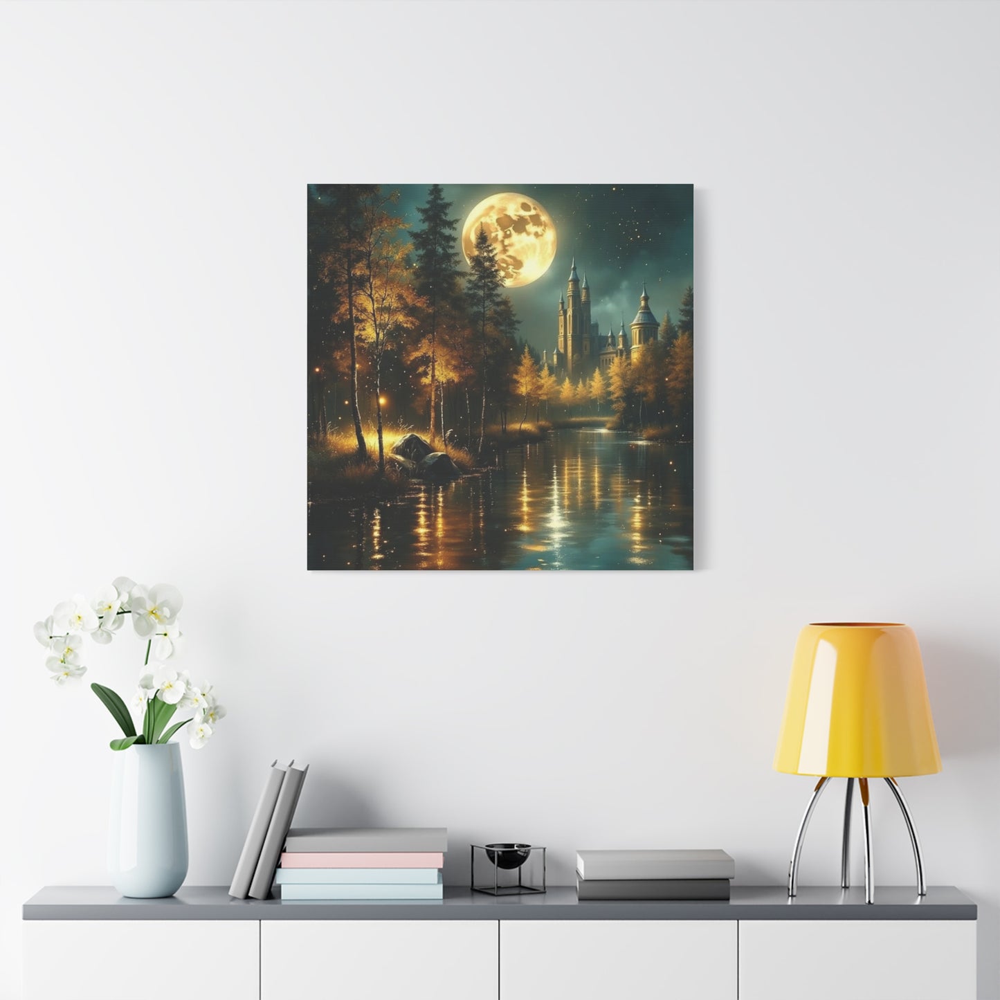 Canvas Print - Moon Over the Castle Wall Art