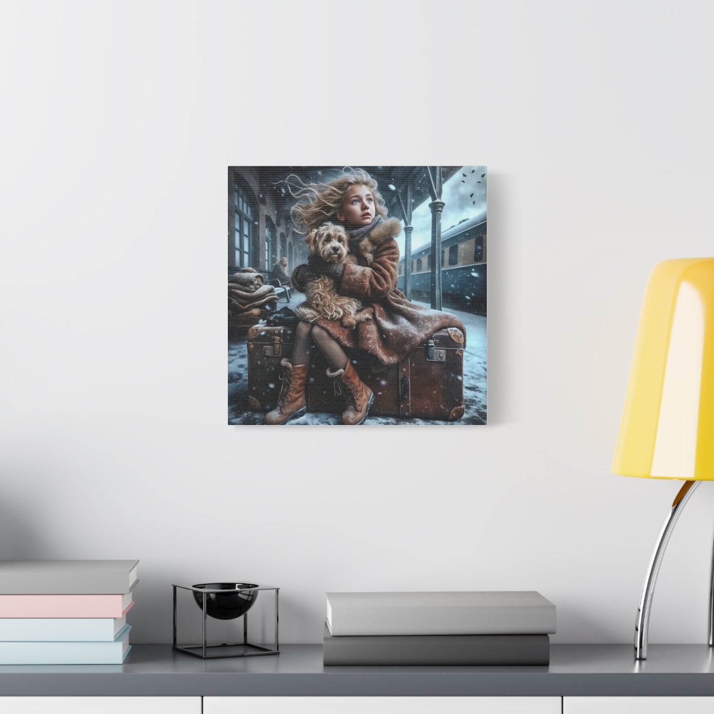 A Girl and Her Dog Art