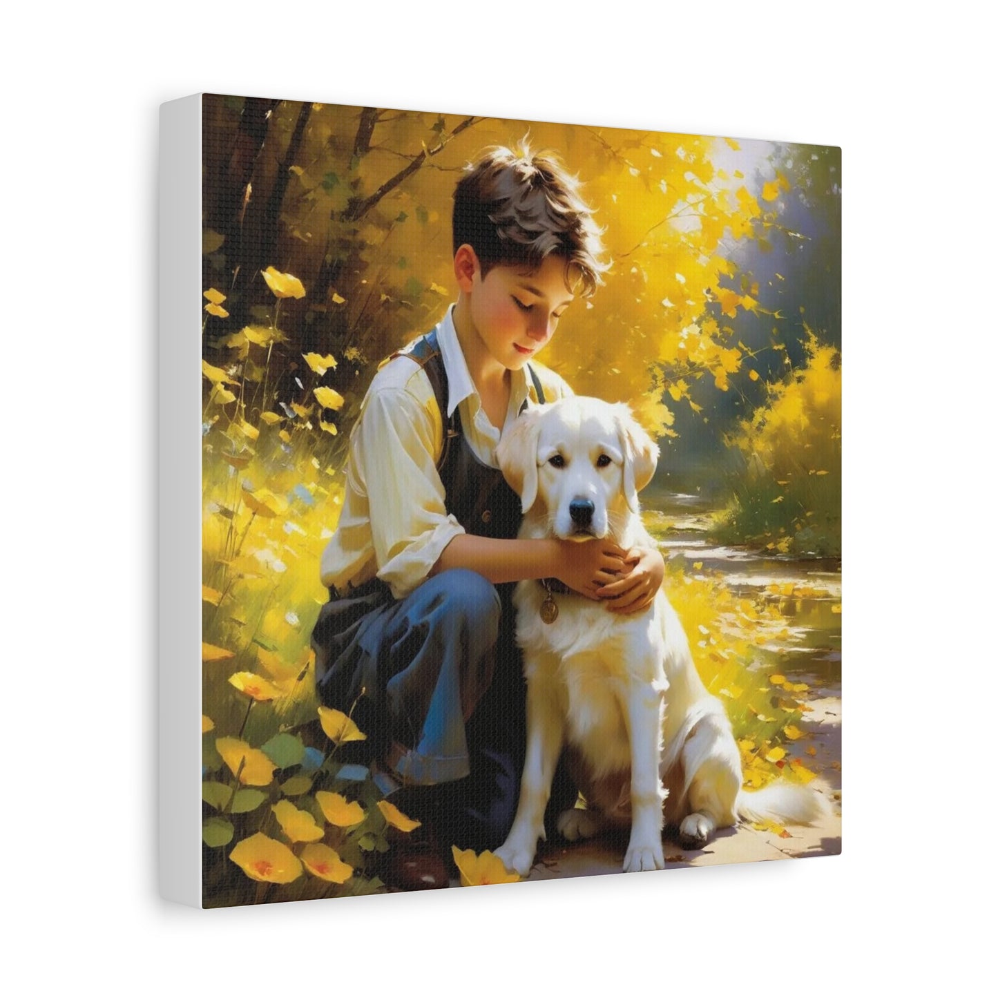 A Boy and His Labrador Retriever Puppy Art