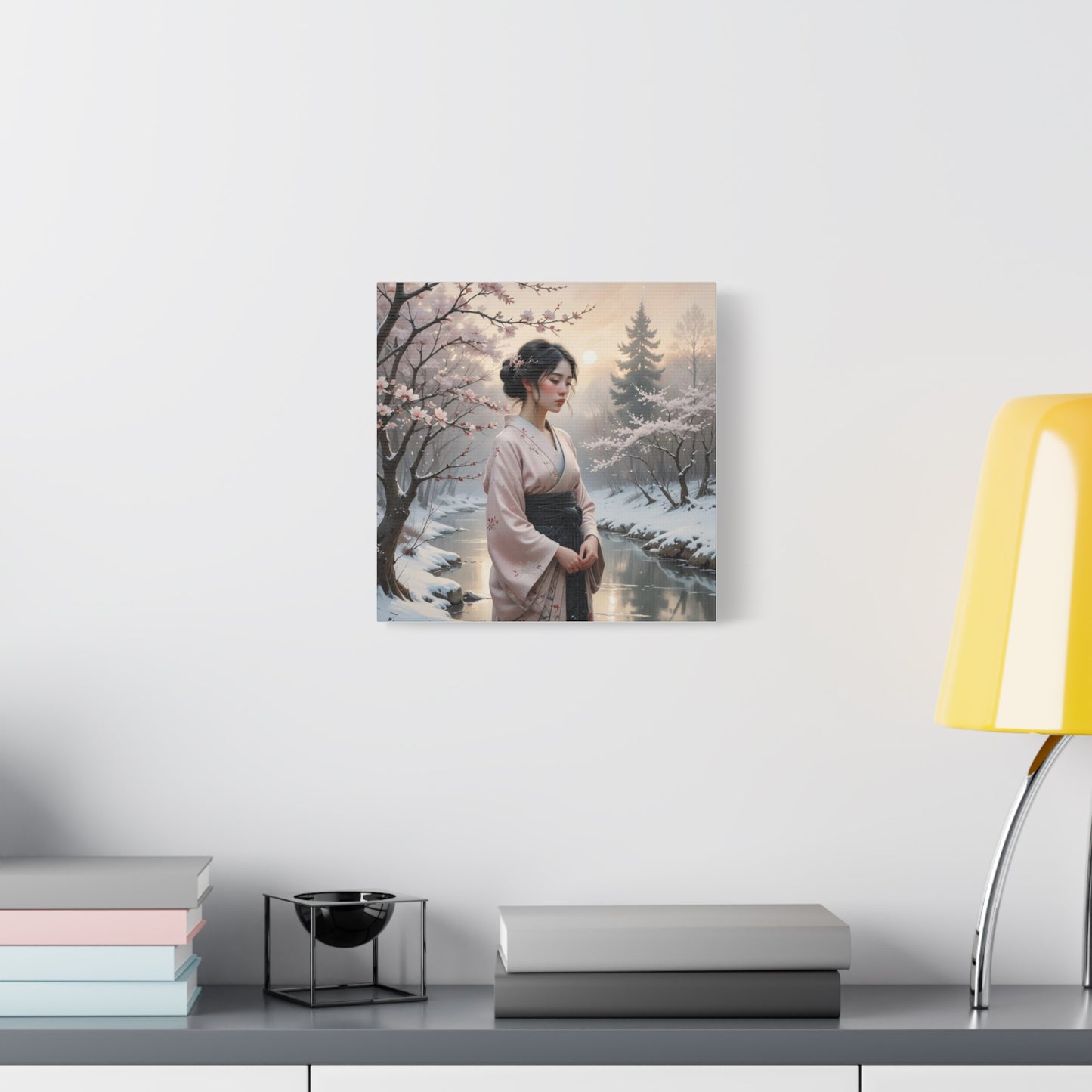 Lady in the Snow Asian Abstract Art