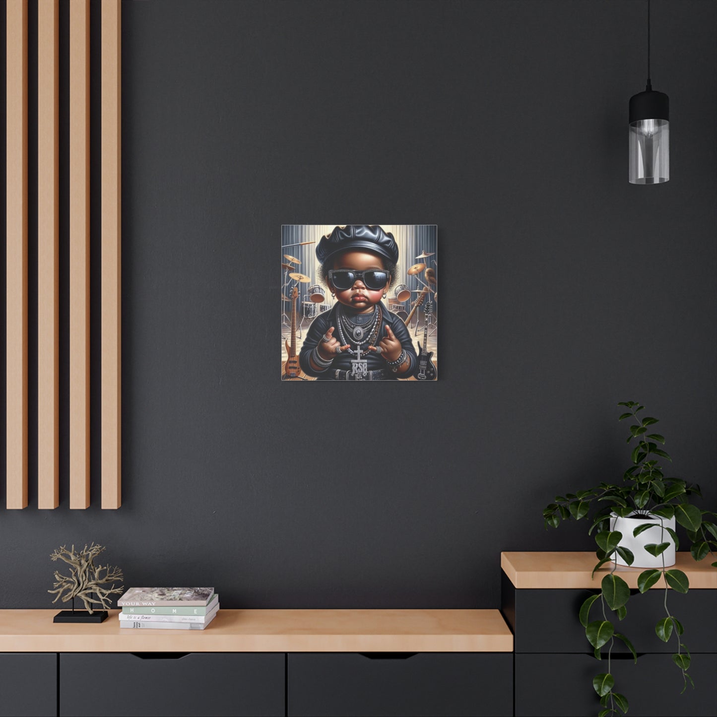 Cool Little Boy Black Canvas Art