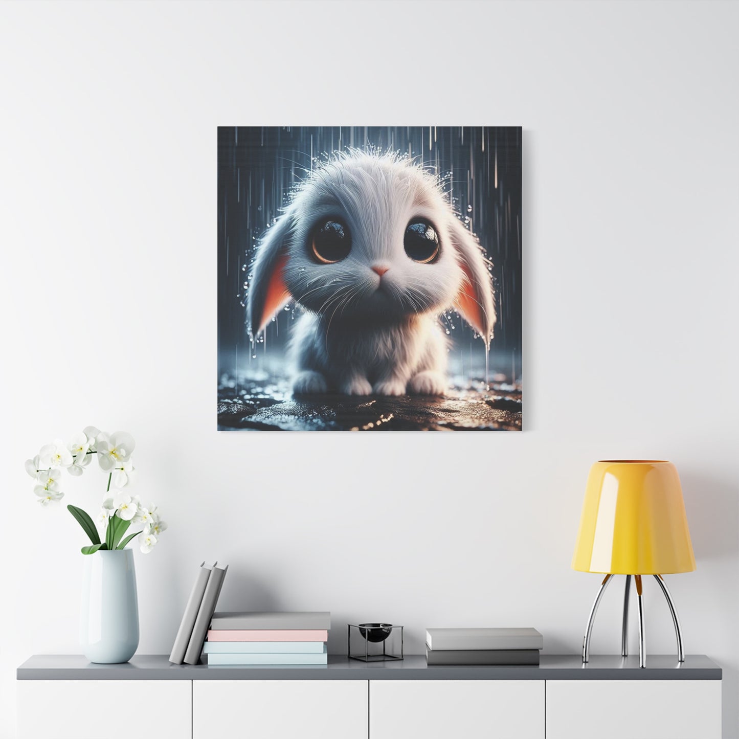 Baby Bunny in the Rain Art