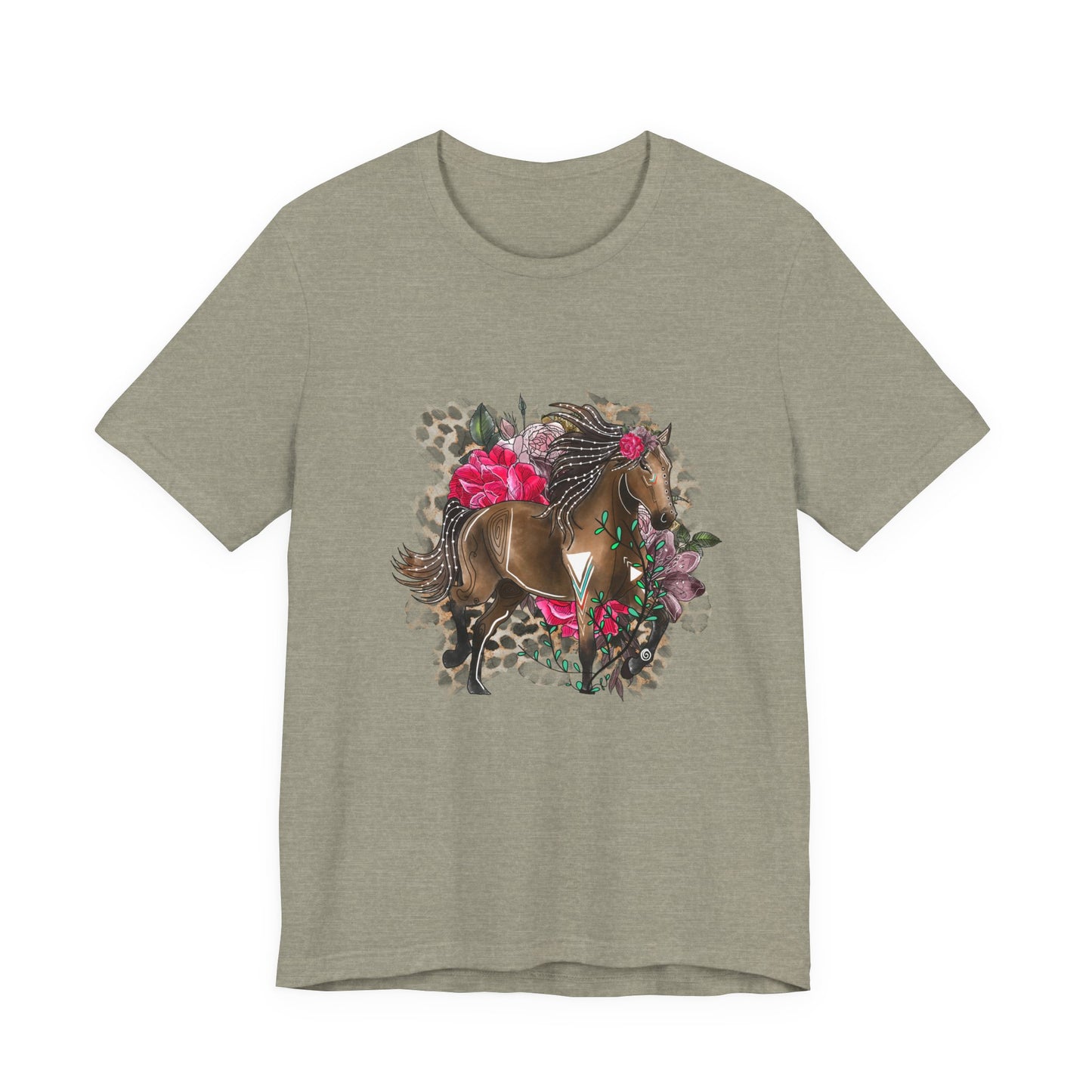 Leopard and Flower Horse T-Shirt