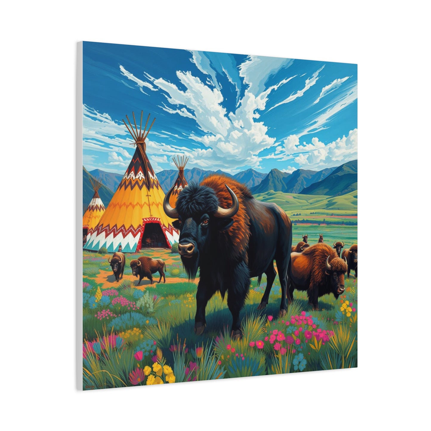 Canvas Print -Vibrant Buffalo Wall Art