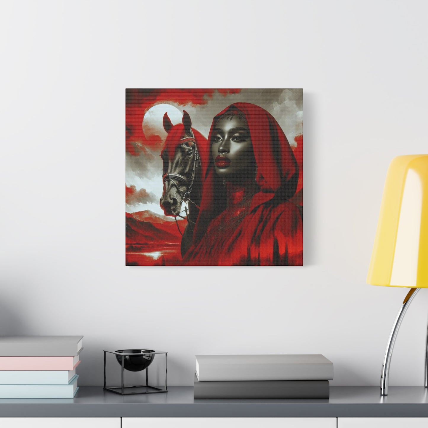 Beautiful Black Woman and her Horse Canvas Art