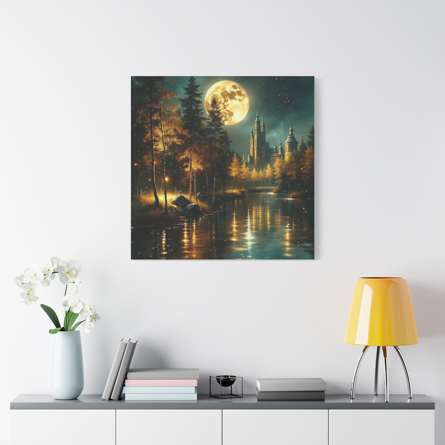 Canvas Print - Moon Over the Castle Wall Art