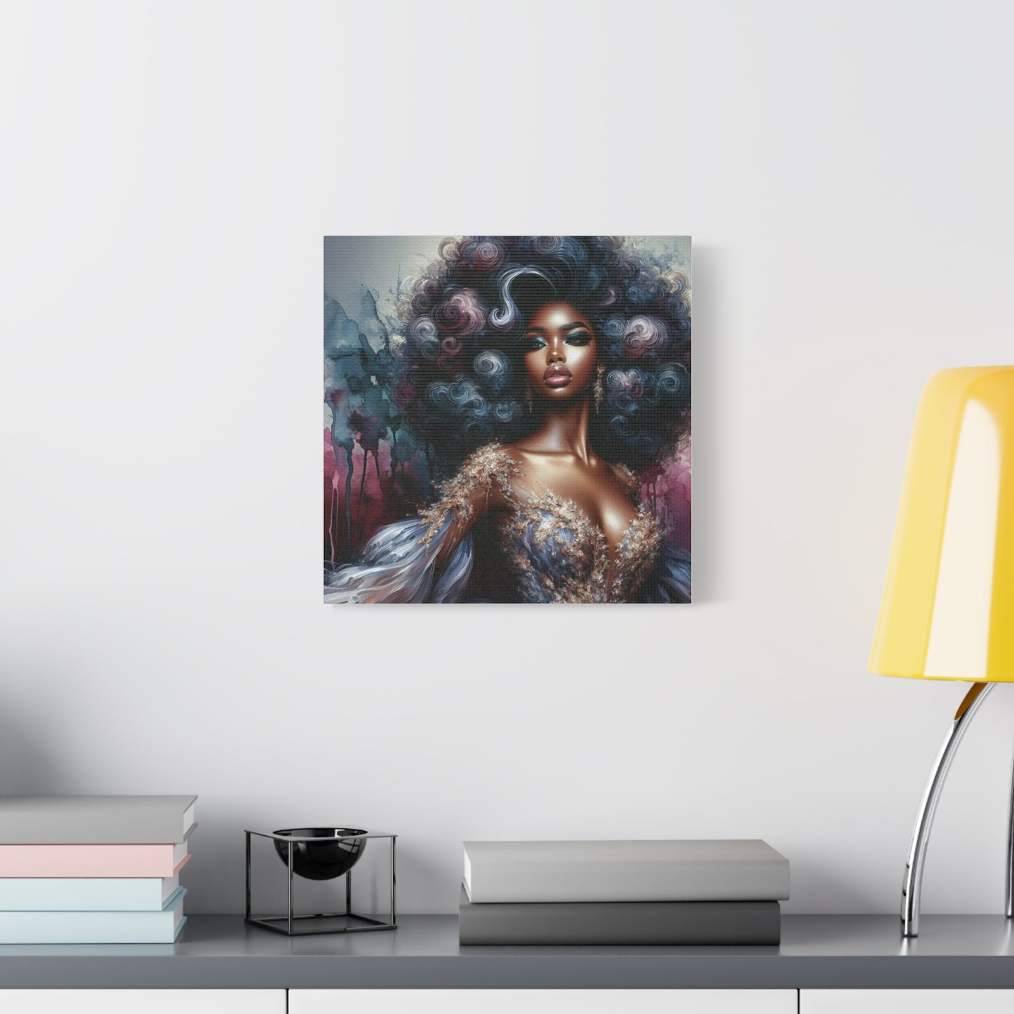 Beautiful Woman Black Canvas Art