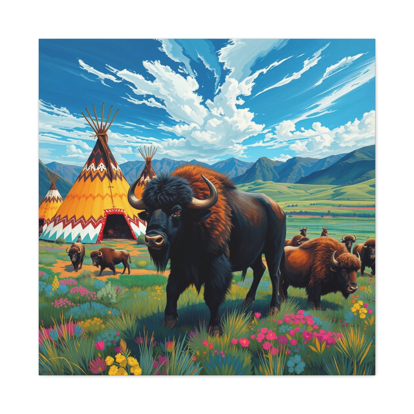 Canvas Print -Vibrant Buffalo Wall Art