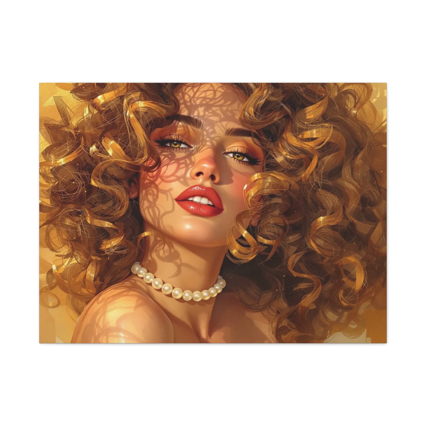 Canvas Print - Blonde Woman With Pearls
