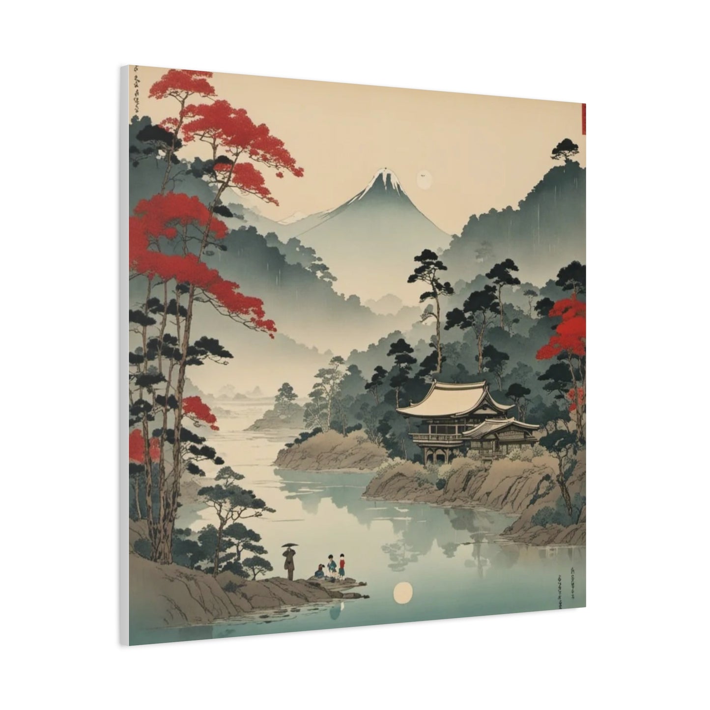 Home by the Lake Asian Abstract Art