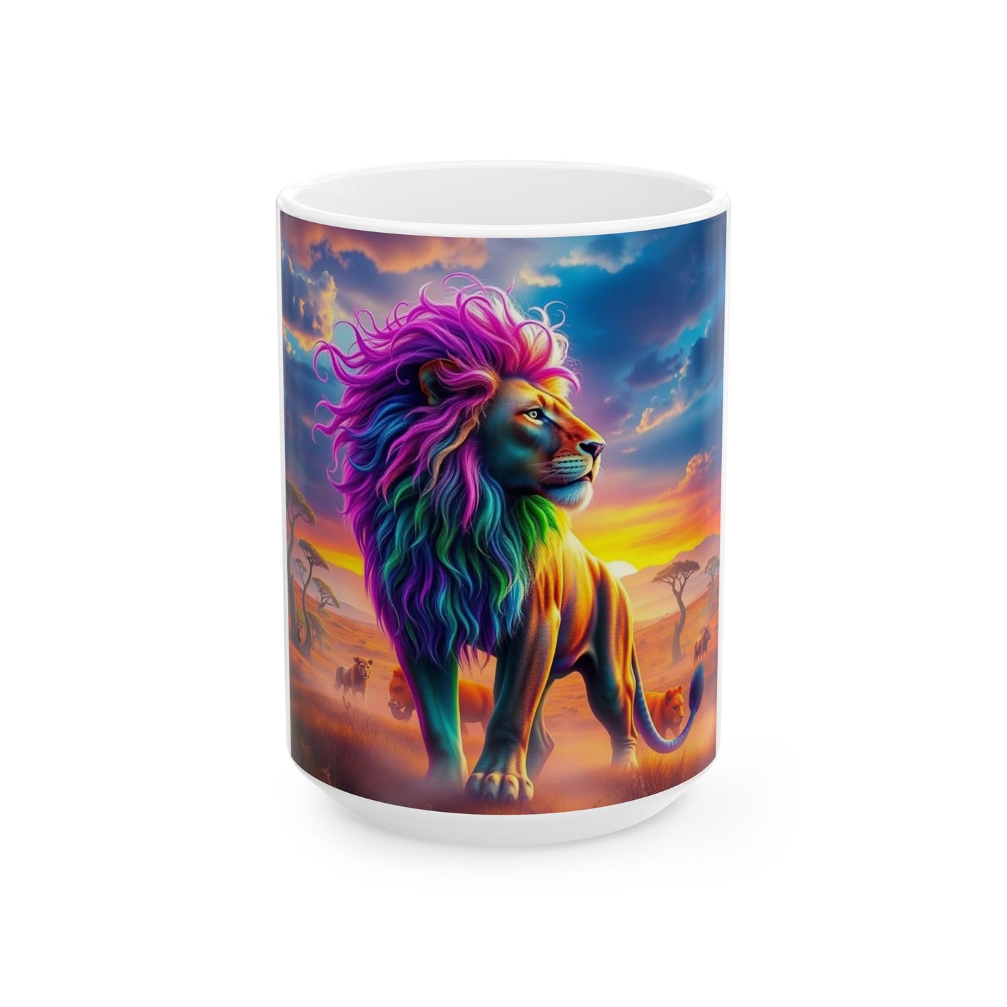 Colorful Lion Ceramic Mug (11oz, 15oz)