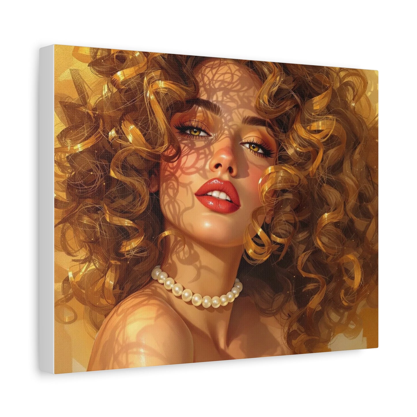 Canvas Print - Blonde Woman With Pearls