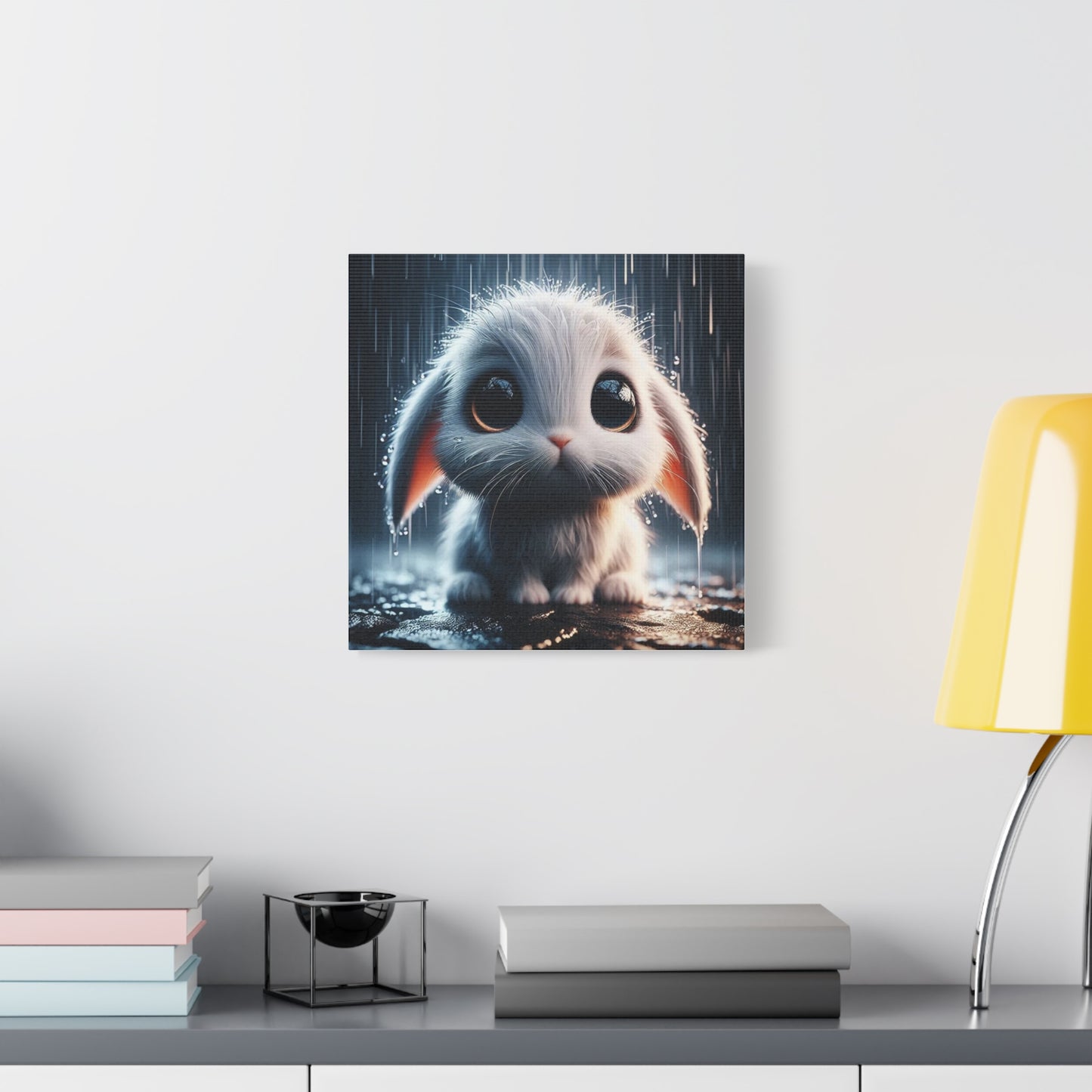 Baby Bunny in the Rain Art