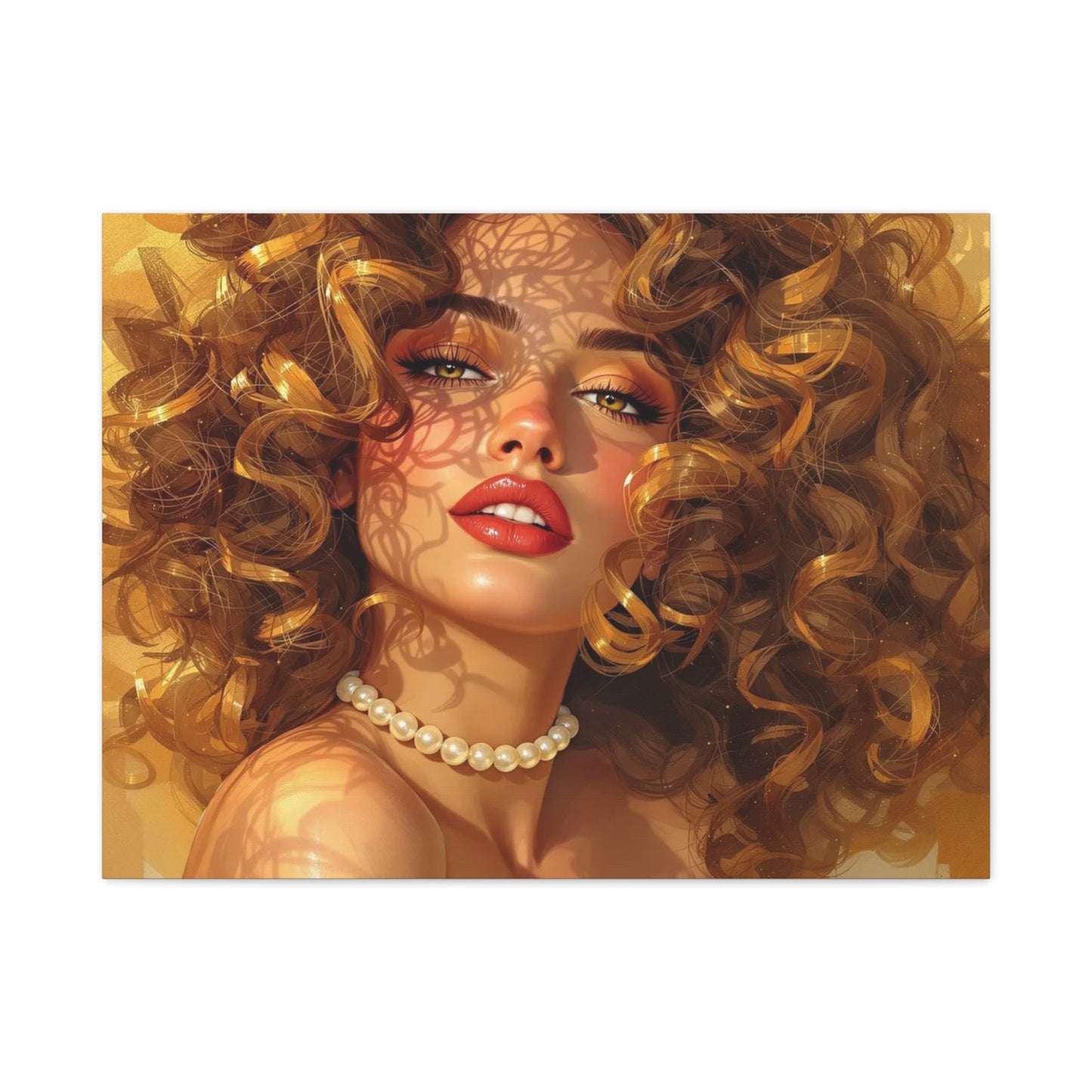 Canvas Print - Blonde Woman With Pearls