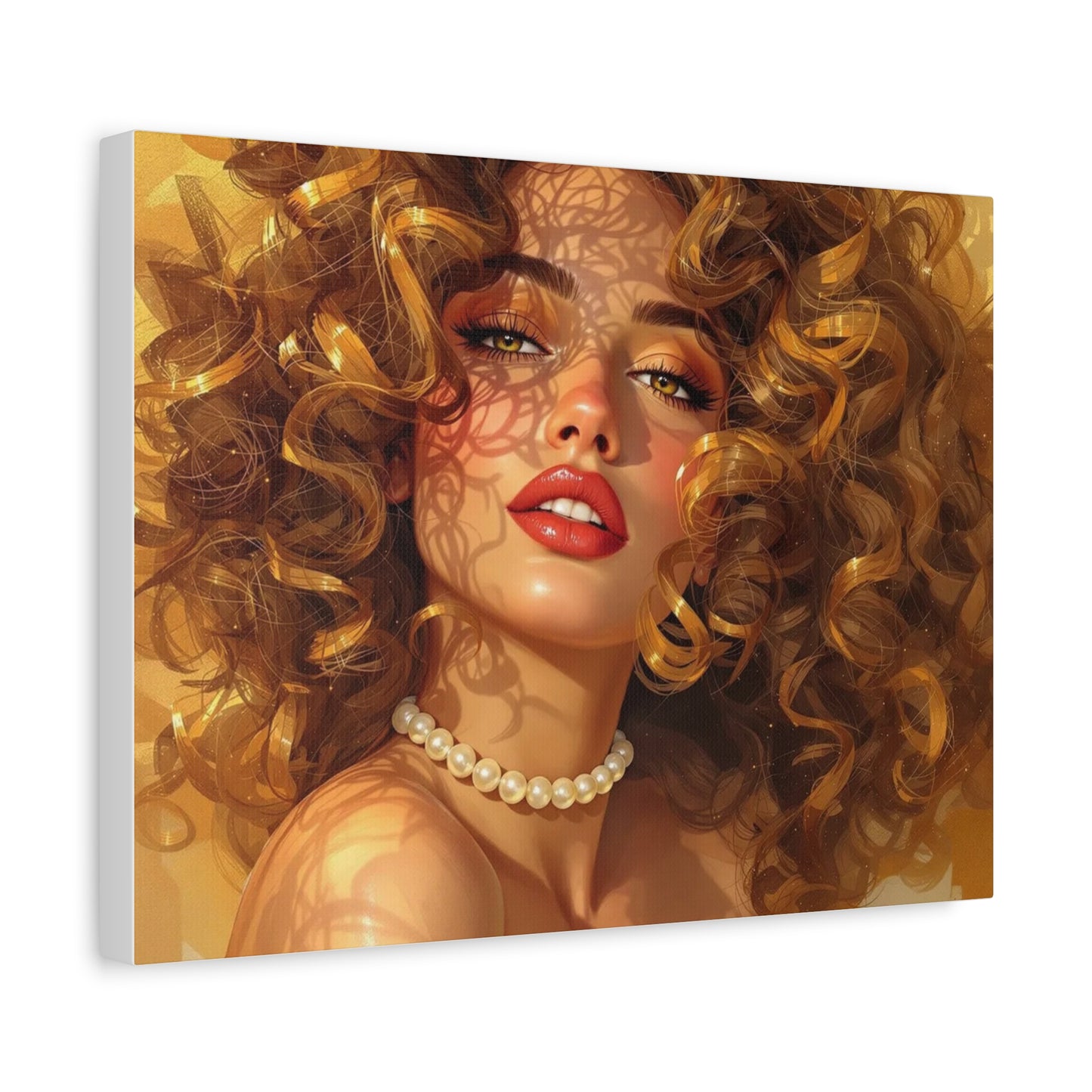 Canvas Print - Blonde Woman With Pearls