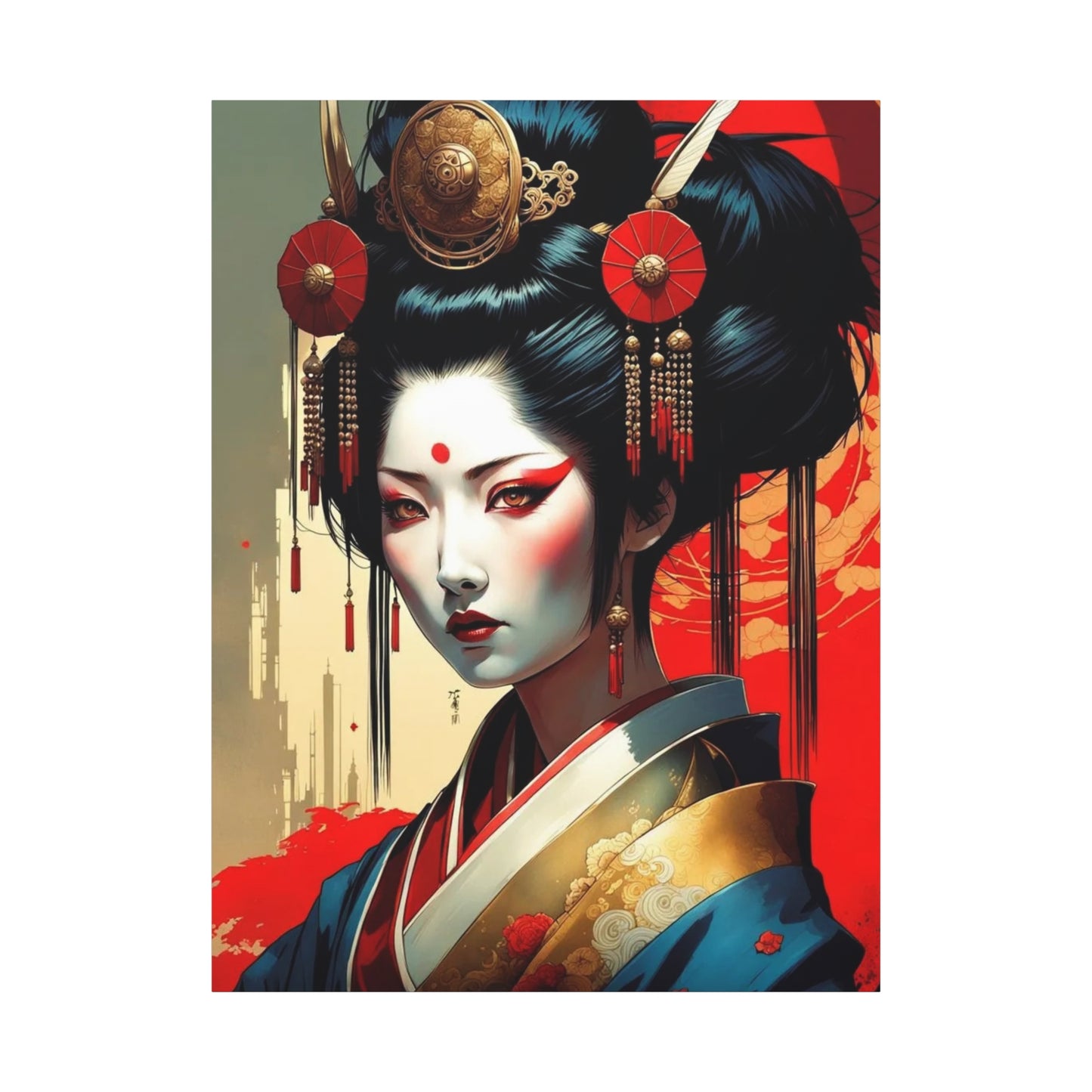 Geisha Asian Abstract Art