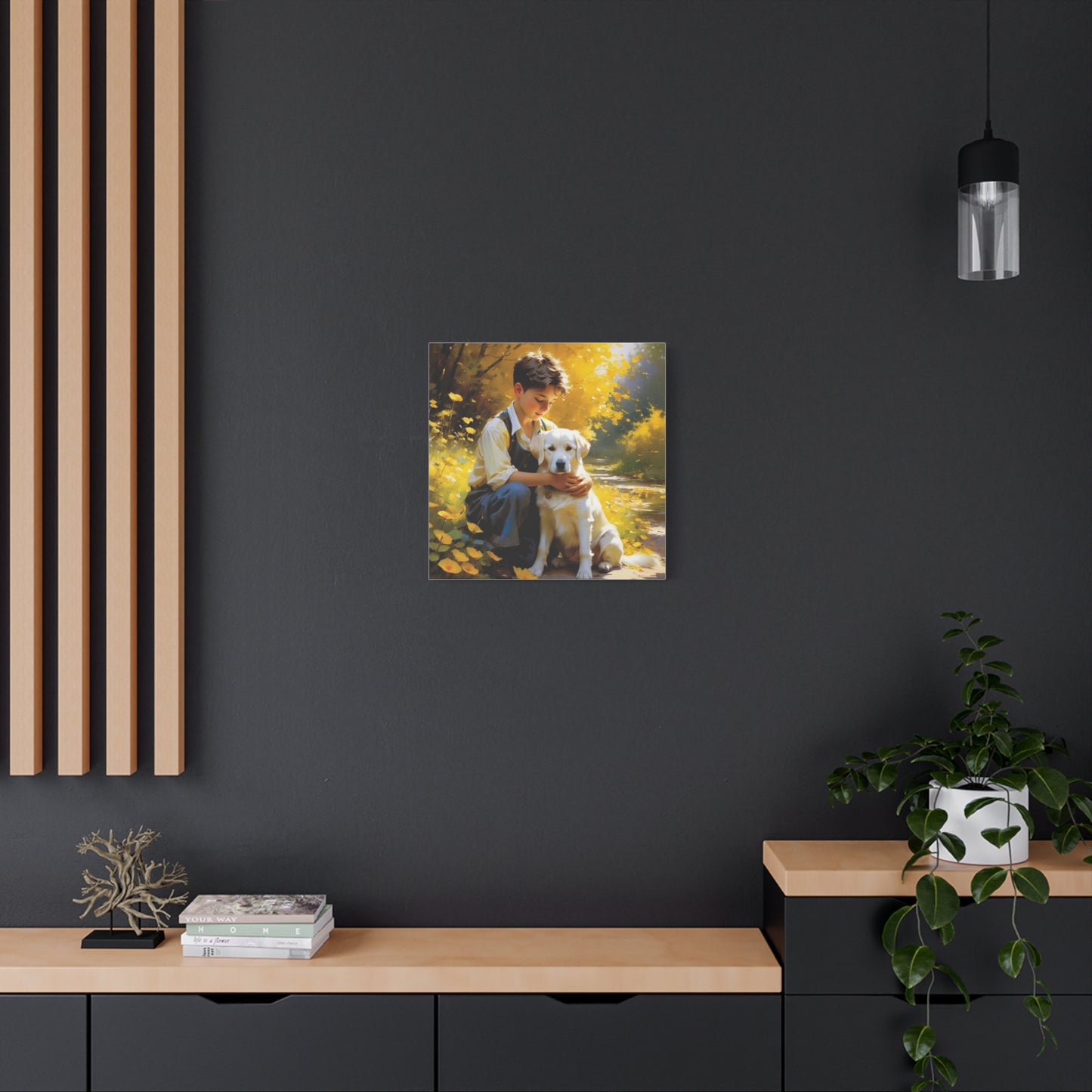 A Boy and His Labrador Retriever Puppy Art