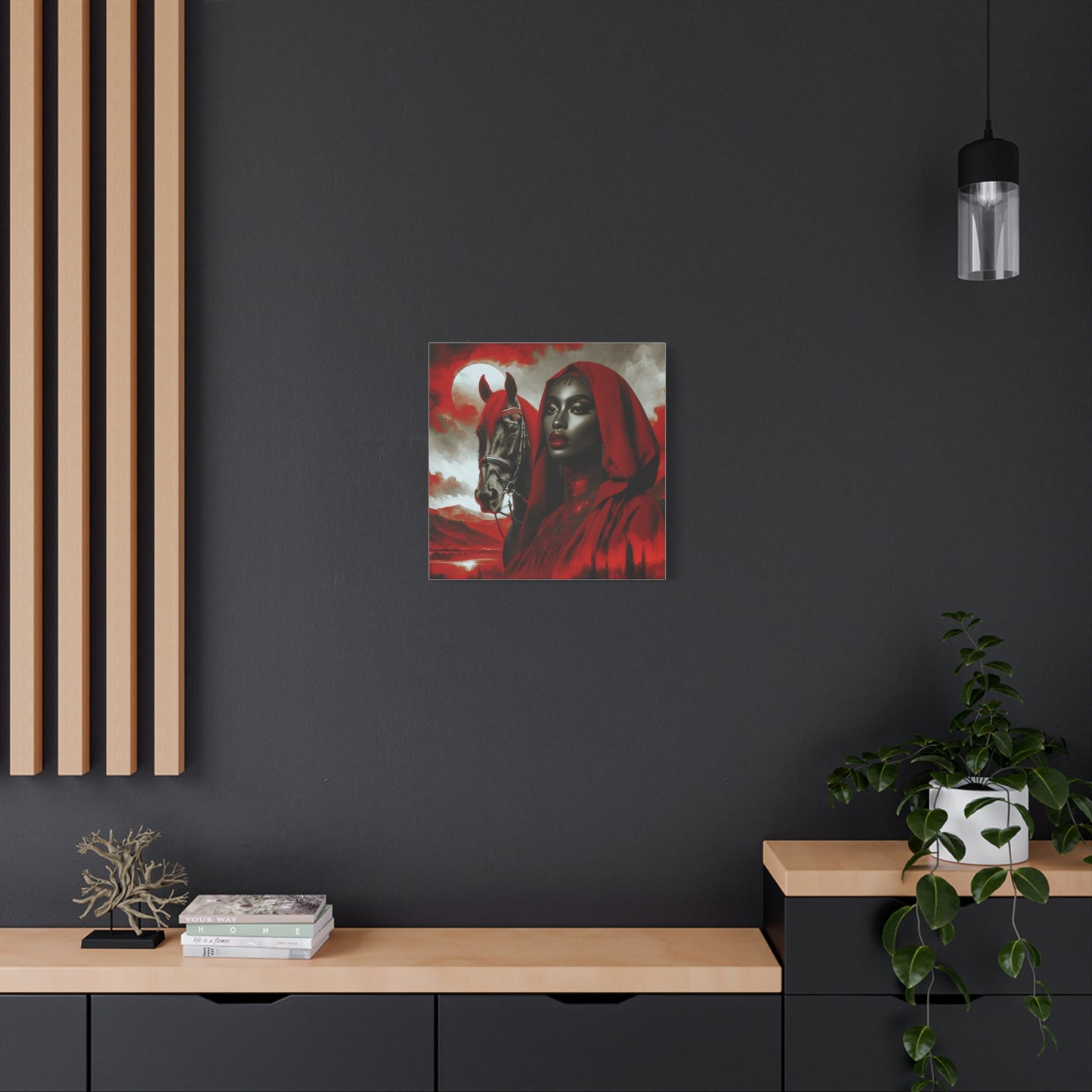 Beautiful Black Woman and her Horse Canvas Art