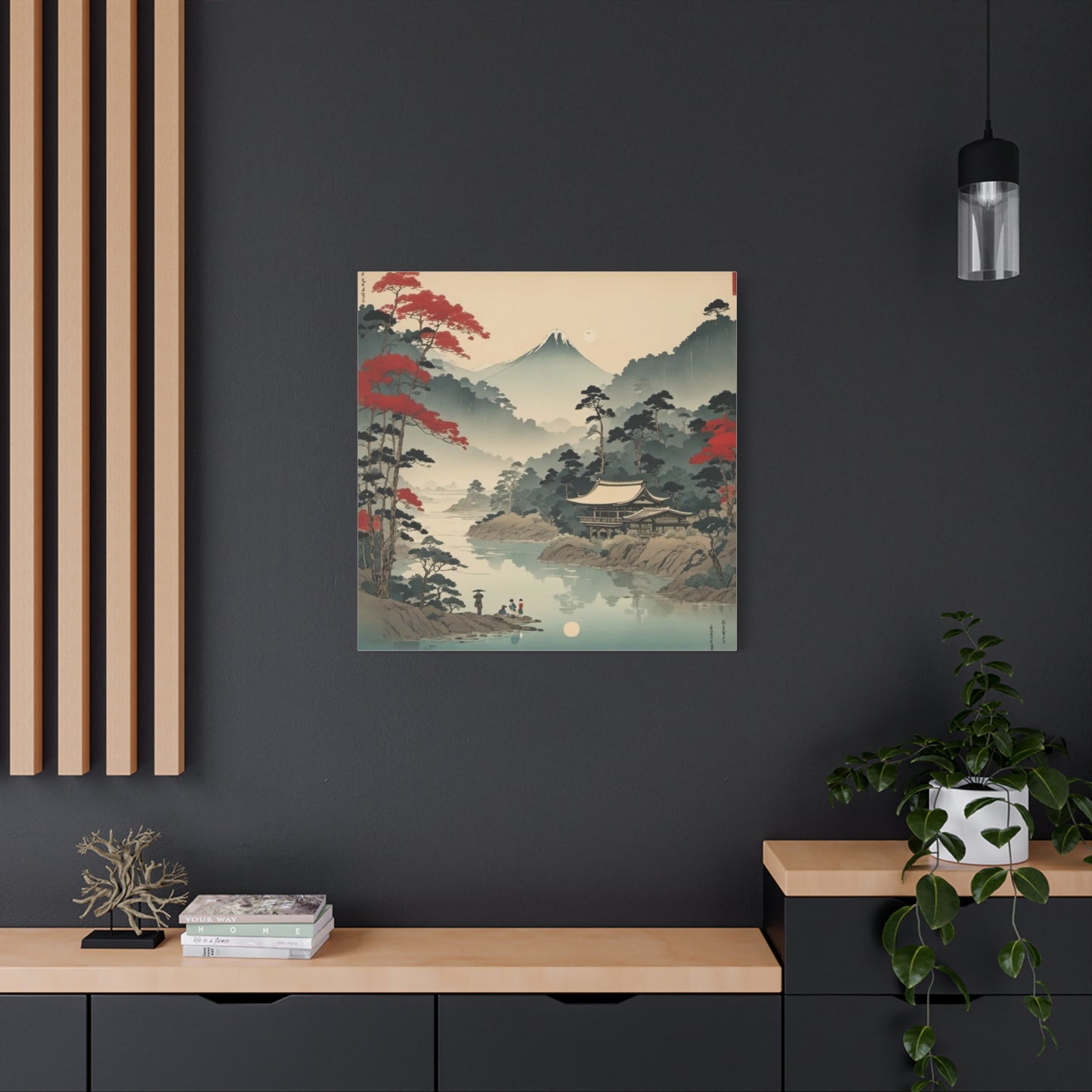 Home by the Lake Asian Abstract Art