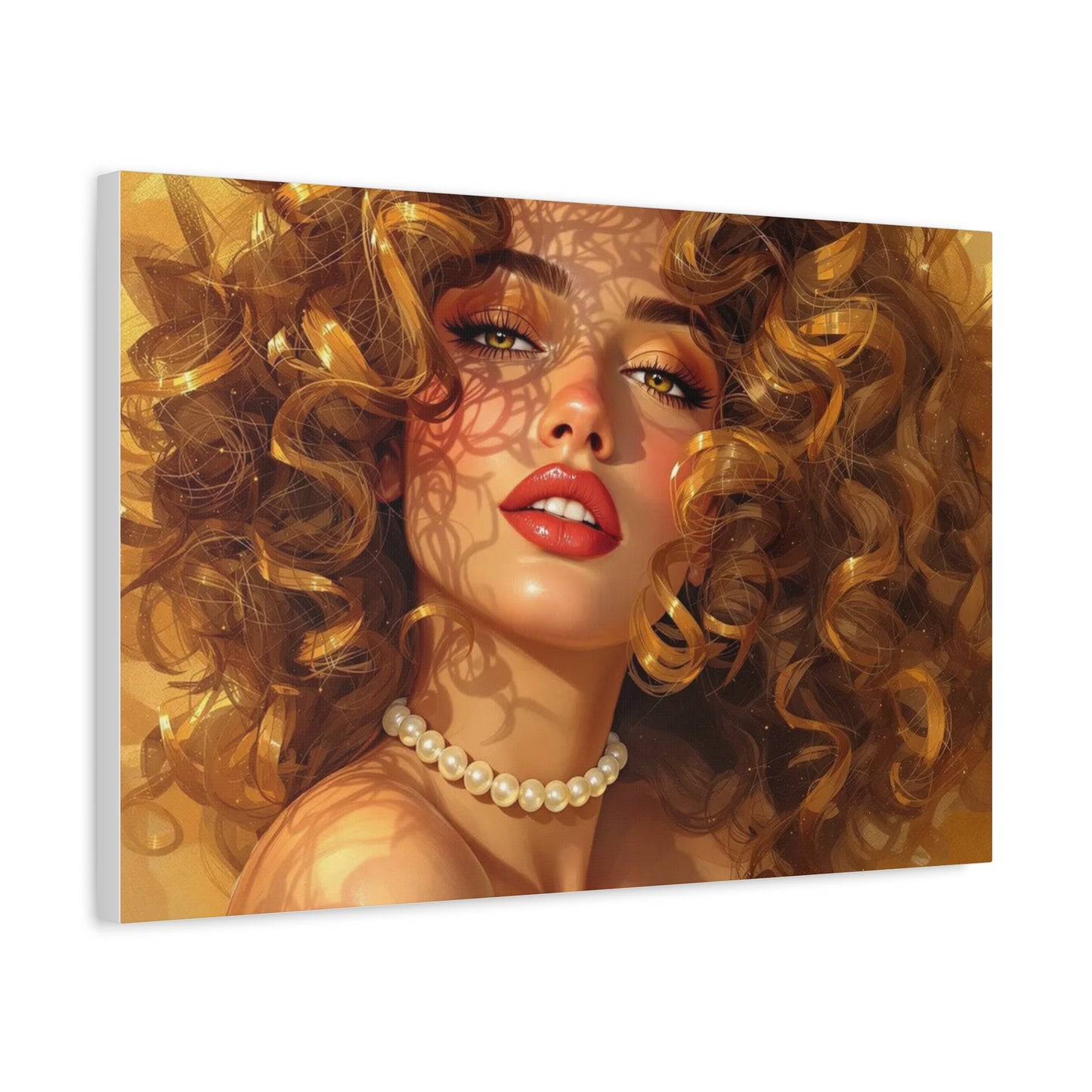 Canvas Print - Blonde Woman With Pearls