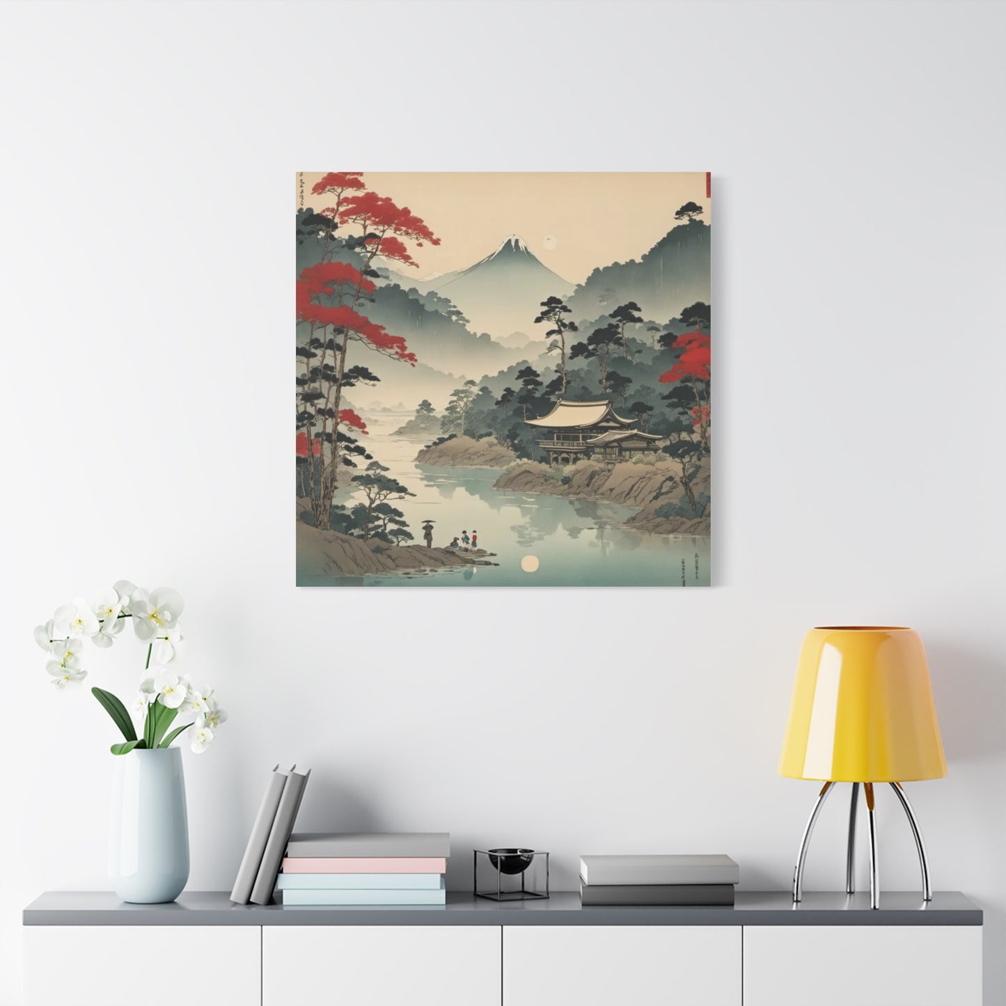 Home by the Lake Asian Abstract Art