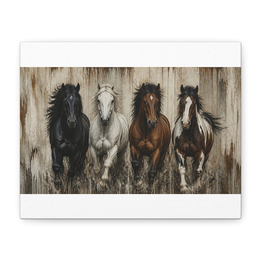 Running Horses Matte Canvas Wall Art β Stretched 1.25"
