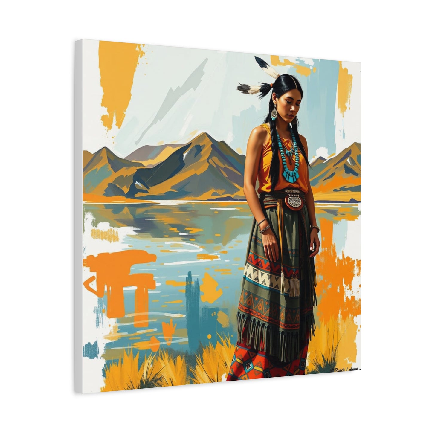Canvas Print -Native American Woman Wall Art