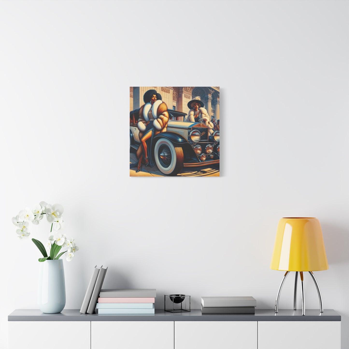 Beautiful Woman Old Fashioned Black Canvas Art