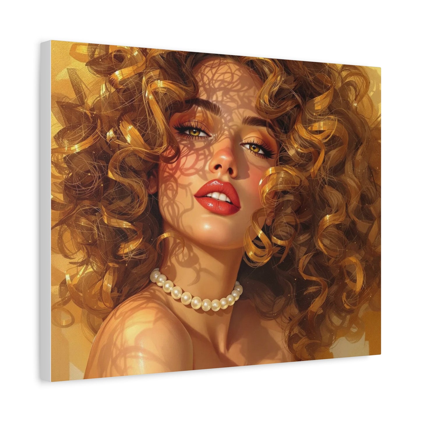 Canvas Print - Blonde Woman With Pearls