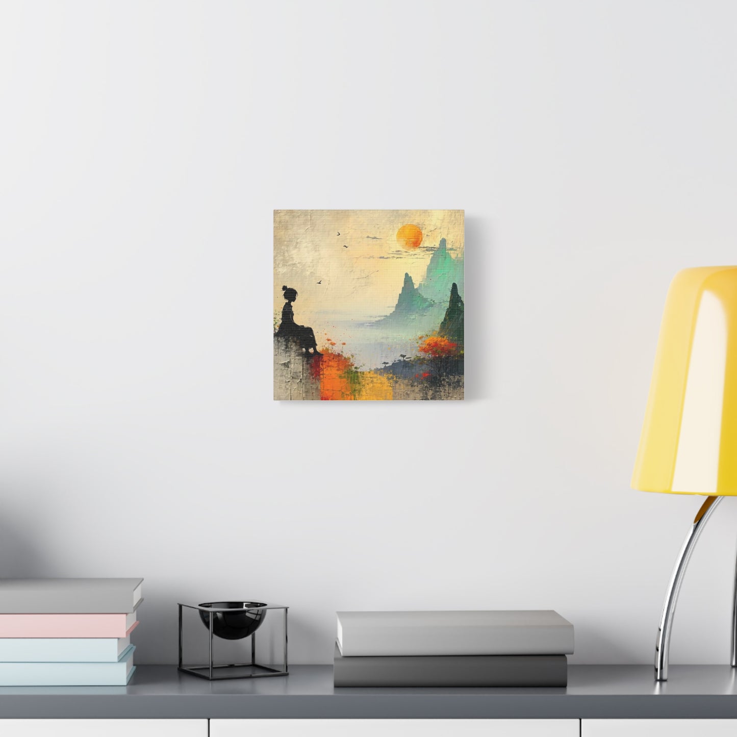 Girl On a Hill Abstract Art