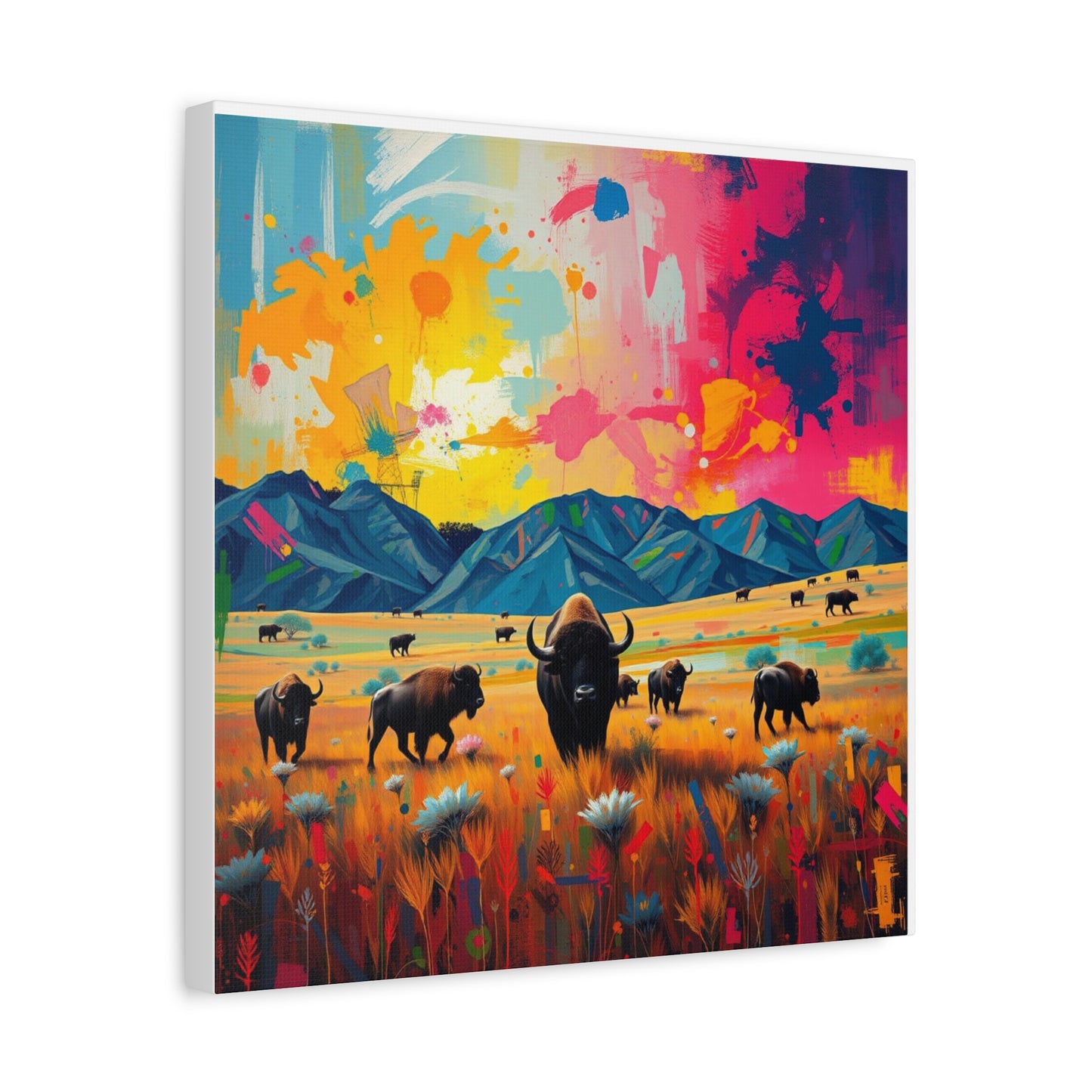 Canvas Print -Abstract Buffalo Wall Art