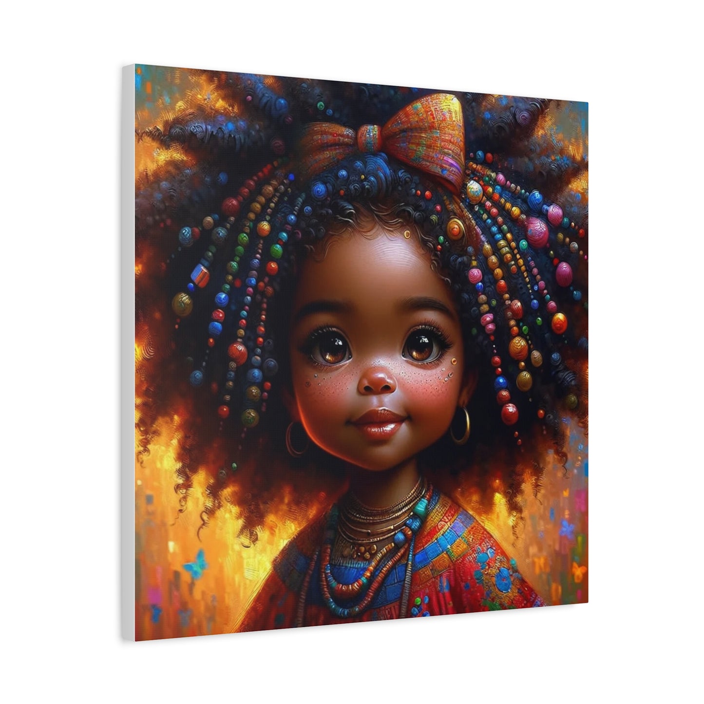 Beautiful Child Black Canvas Art