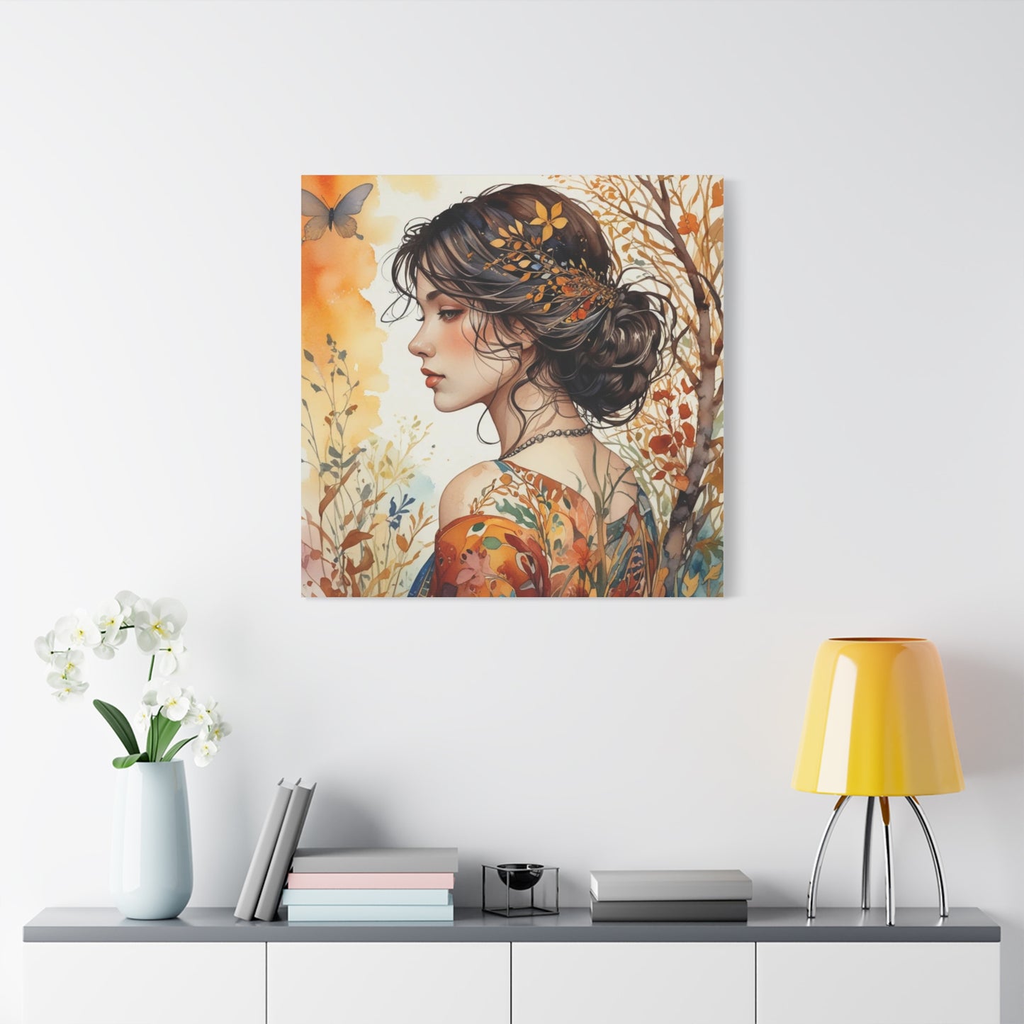Girl with Leaves in Her Hair Abstract Art
