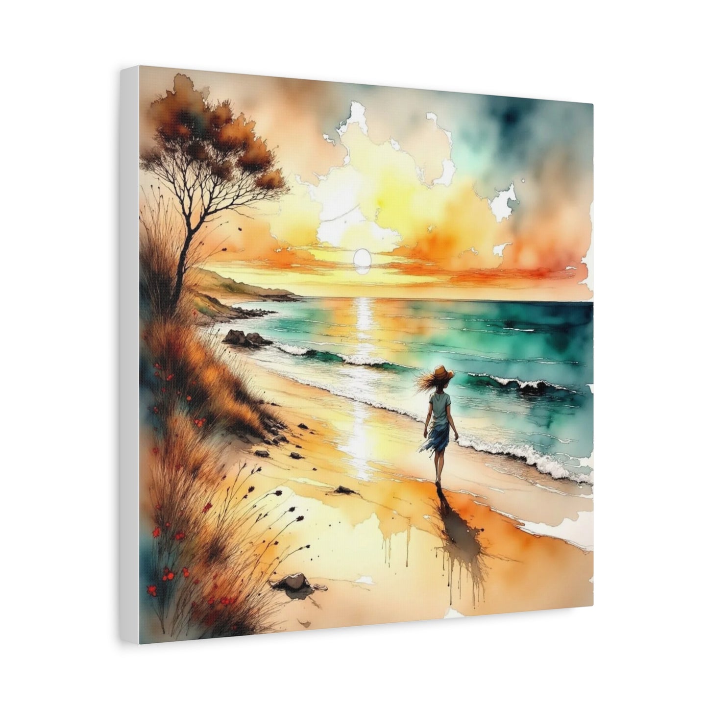 Girl on the Beach Abstract Art