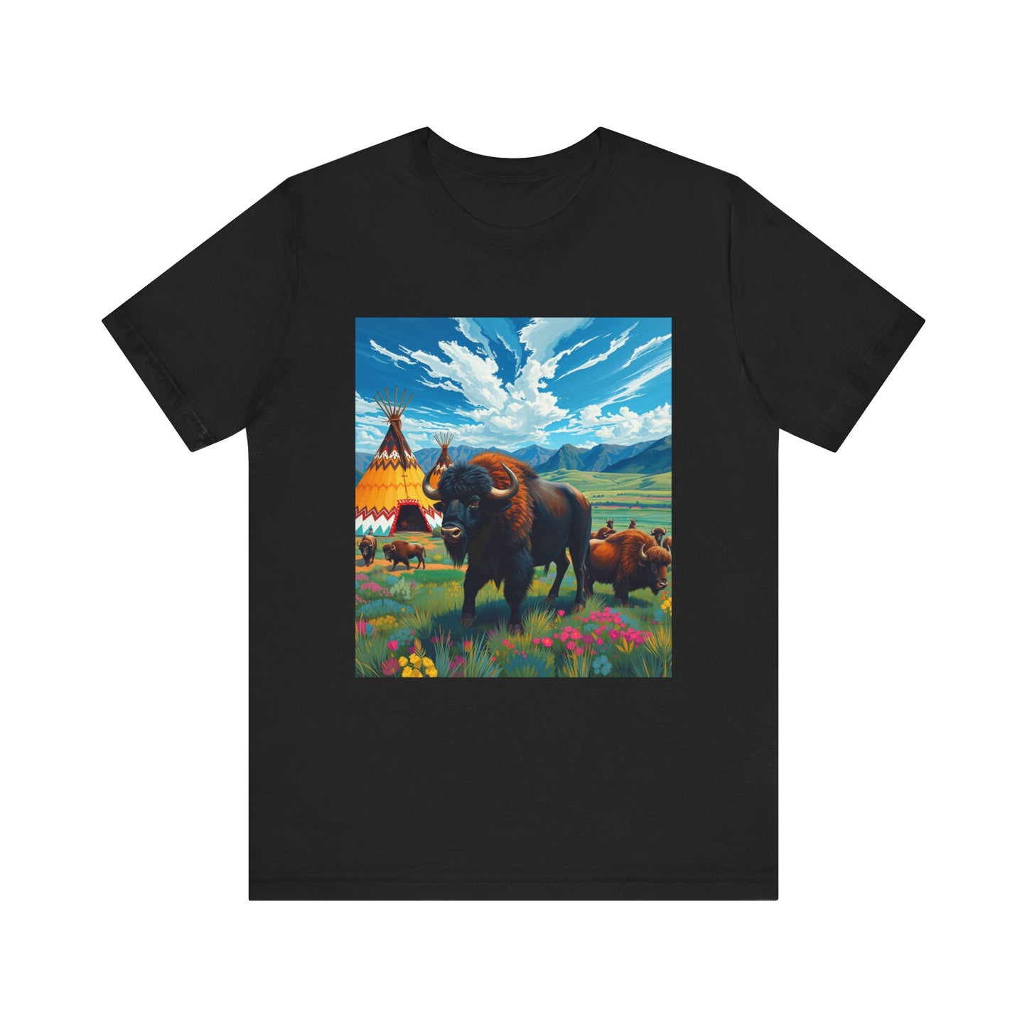 Southwest Abstract Buffalo Tee Shirt