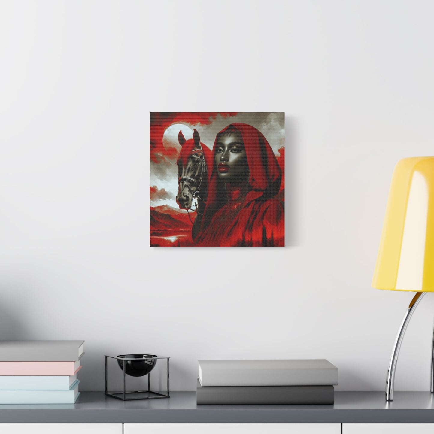 Beautiful Black Woman and her Horse Canvas Art