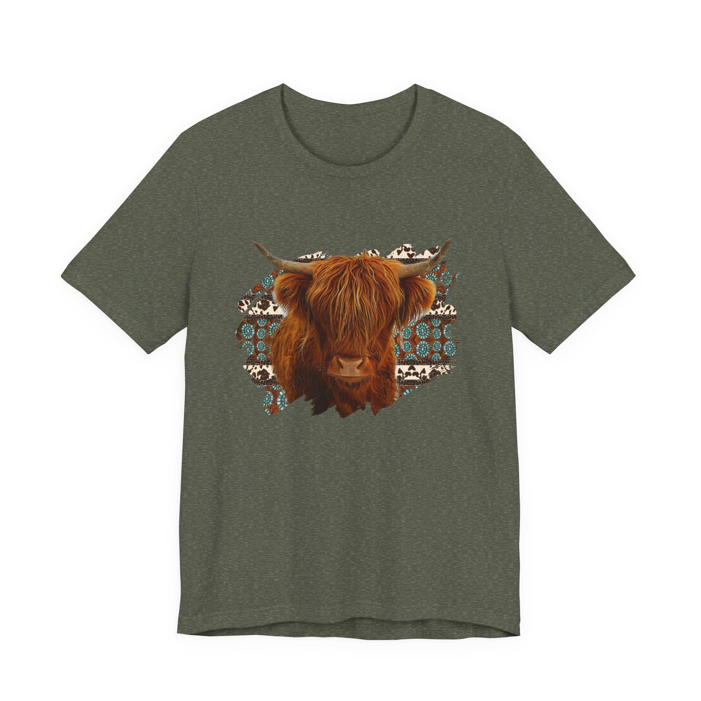Furry Cow with Turquoise T-Shirt