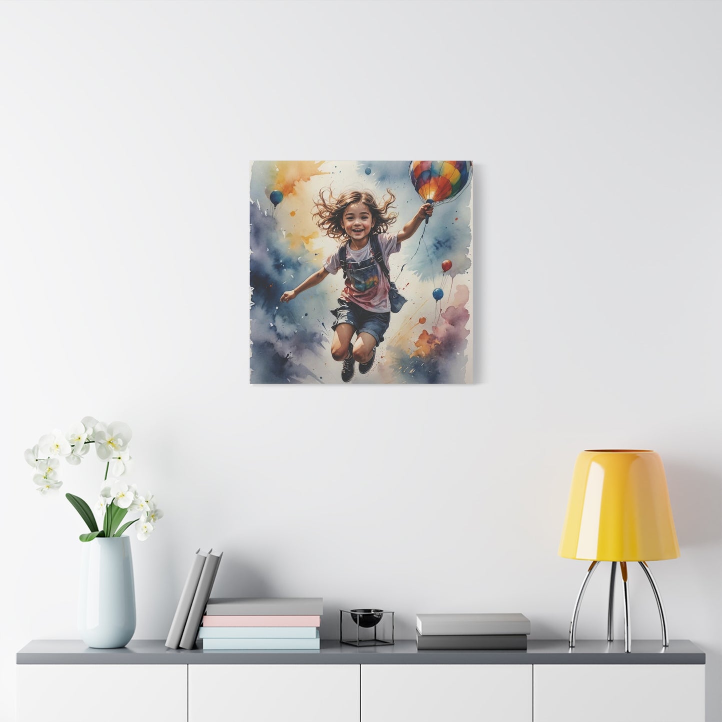 Little Boy with a Balloon Canvas Art - Children's Room Art