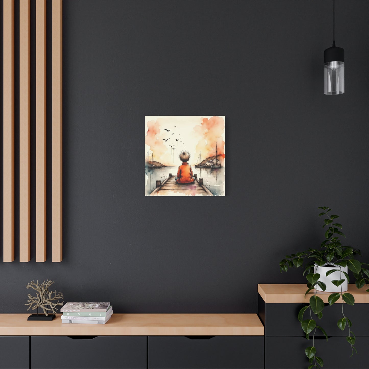 Little Boy on the Dock Abstract Art