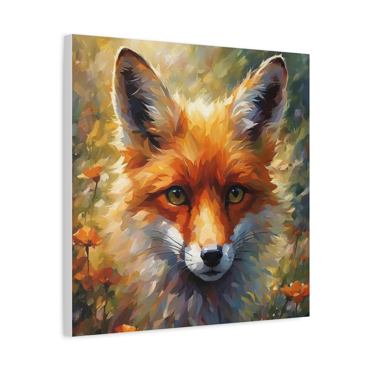Fox in the Flowers Abstract Art
