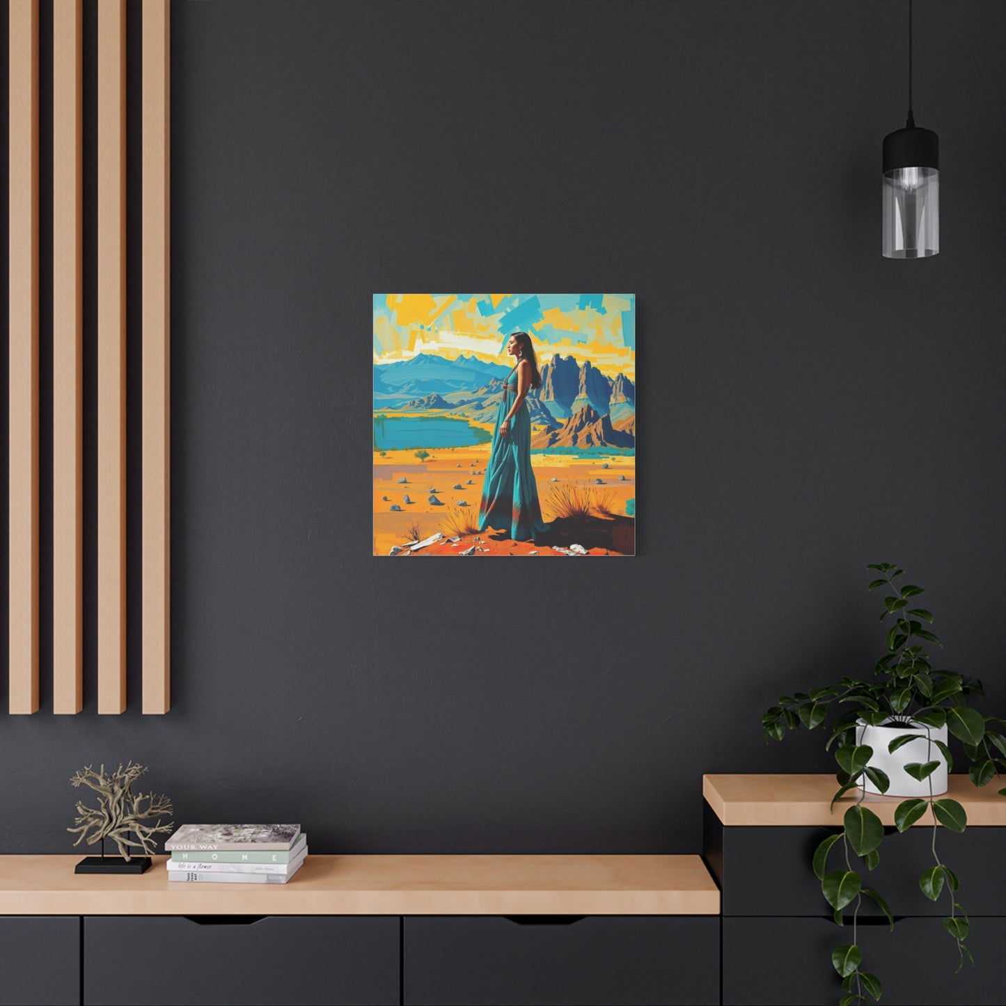 Canvas Print -Vibrant Native American Woman Wall Art