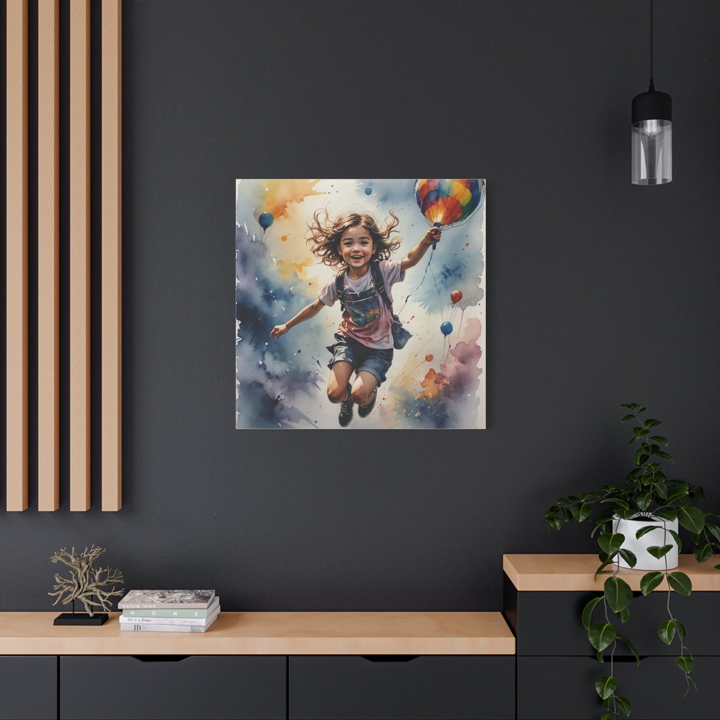 Little Boy with a Balloon Canvas Art - Children's Room Art