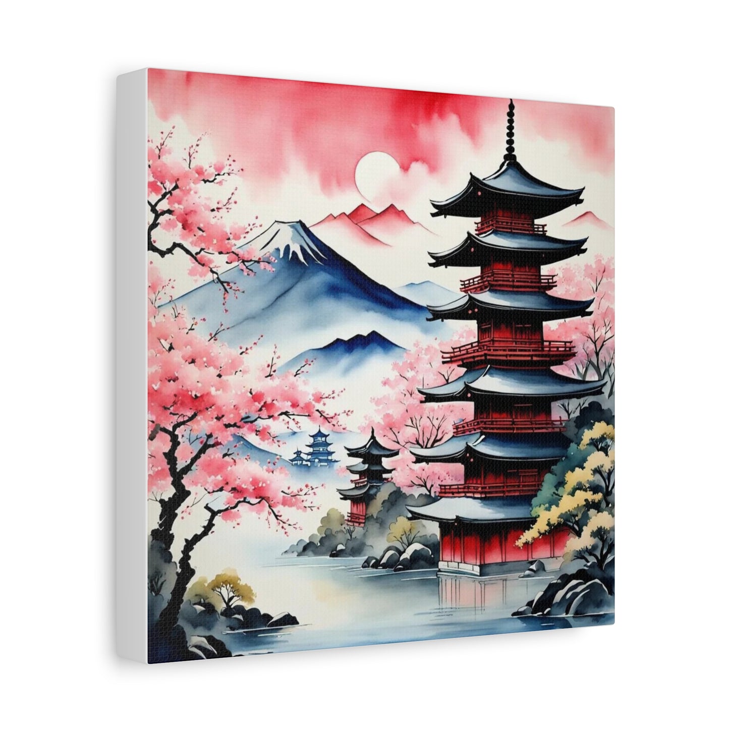 Sunset over the Mountains Asian Abstract Art