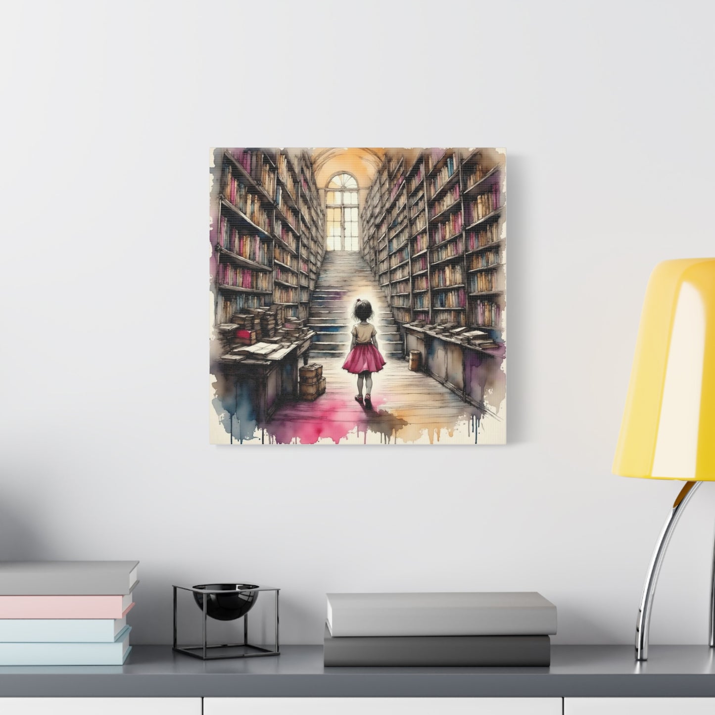 Girl in the Library Abstract Art