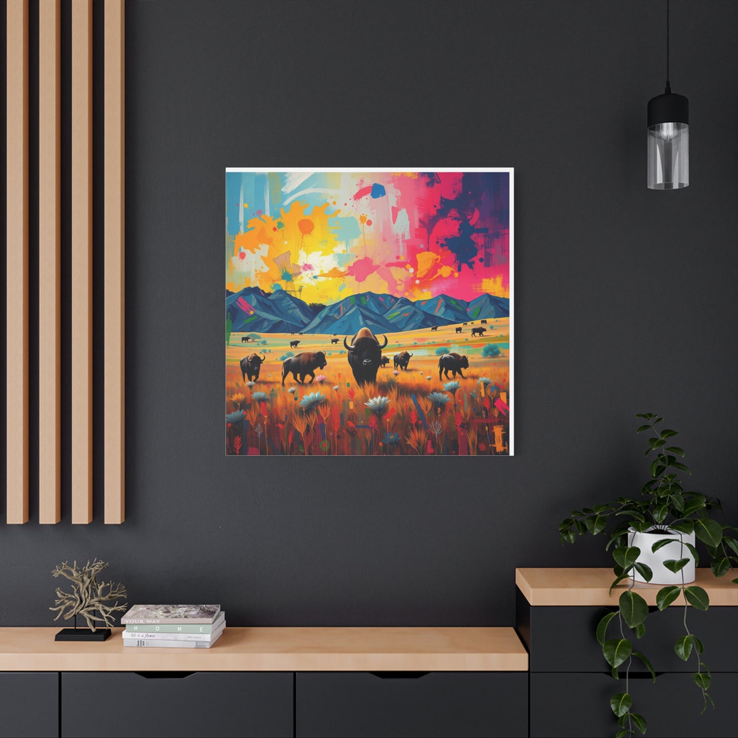 Canvas Print -Abstract Buffalo Wall Art