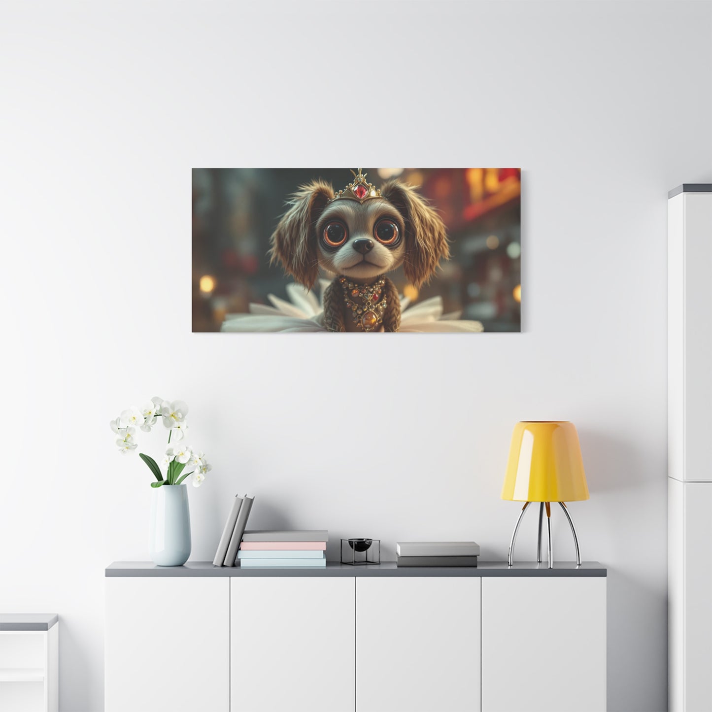 Cute Dog in White Tutu Art