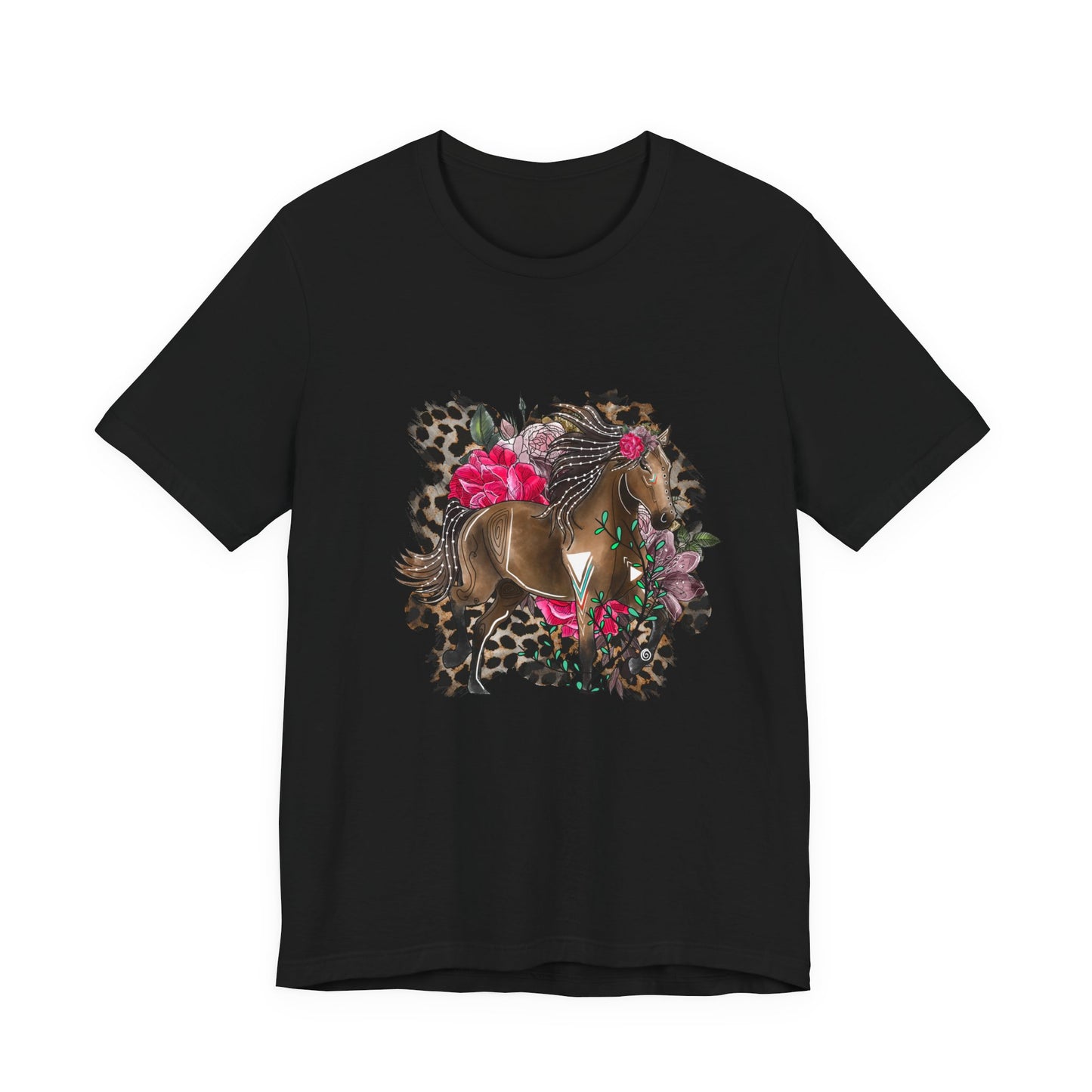 Leopard and Flower Horse T-Shirt