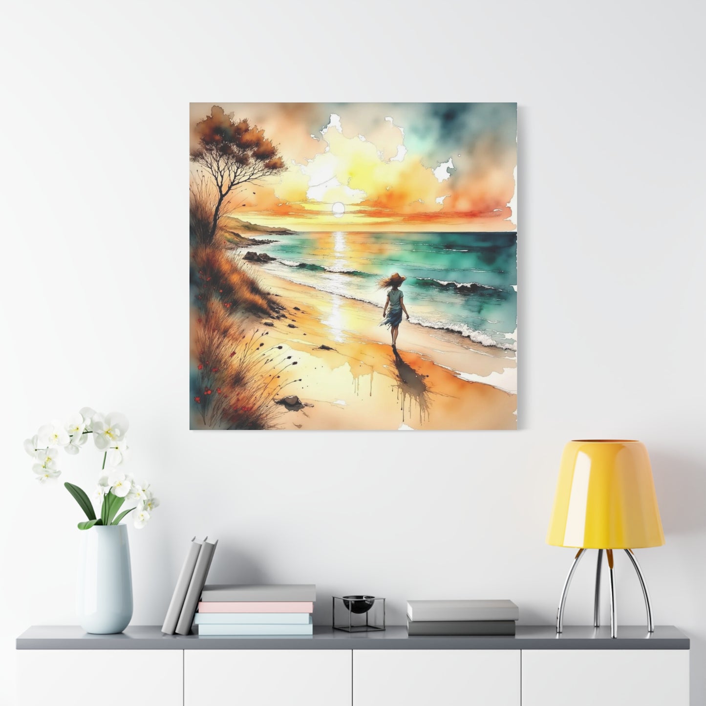 Girl on the Beach Abstract Art