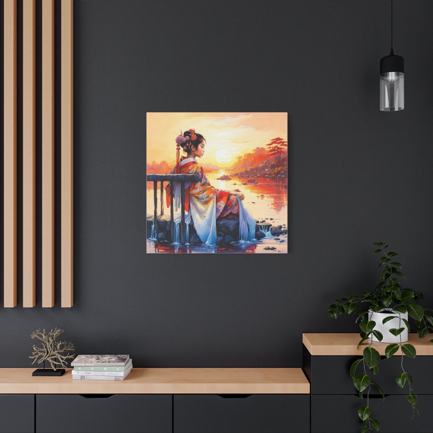 Girl by the Water Asian Abstract Art