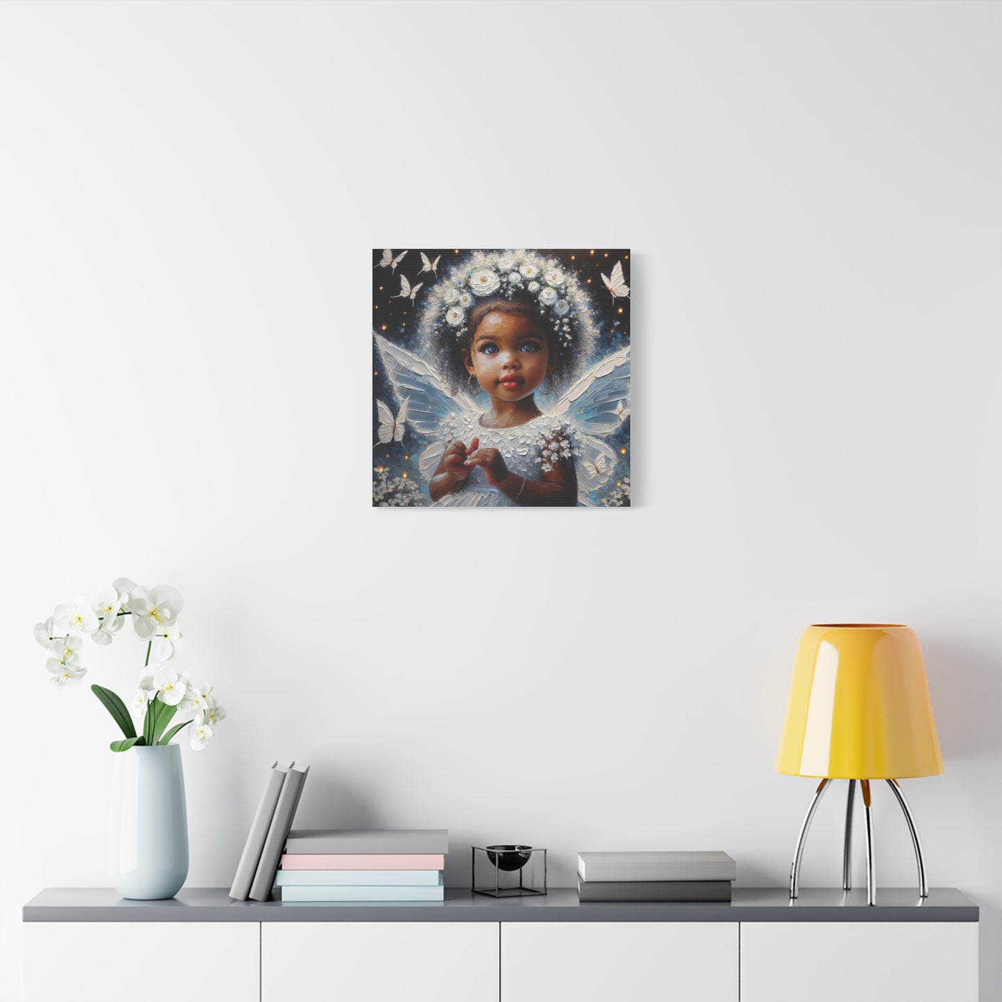 Beautiful Child Black Canvas Art